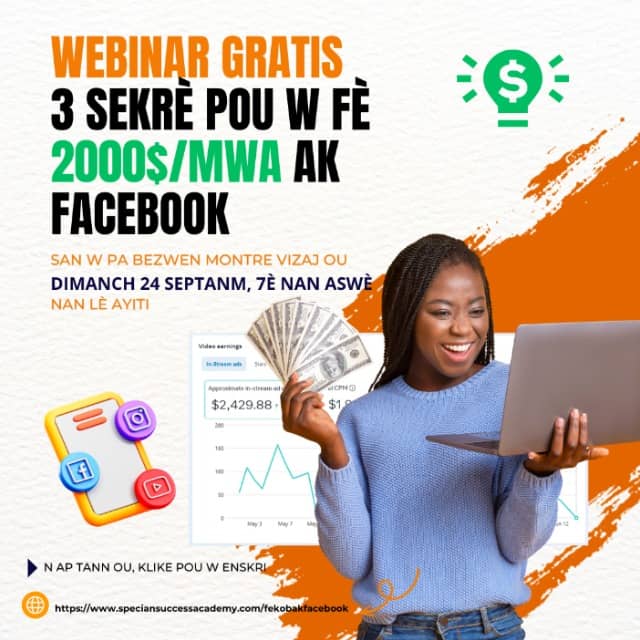 Comment Gagner 2000 $ par Mois grâce à Facebook Monetization - Découvrez les Secrets dans un Webinaire Gratuit !
