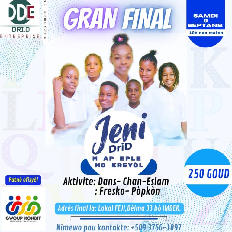 Découvrez la Grande Finale de "Jeni DriD" avec le Thème "M ap eple mo kreyol"